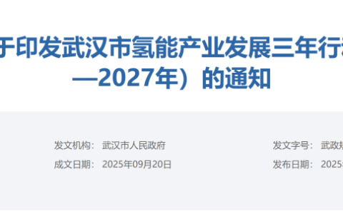 大幅调整产值目标，武汉氢能产业三年行动方案正式发布